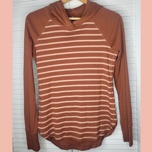 Eddie Bauer Stine's Striped Long Sleeve Pullover Hoodie Women's size medium